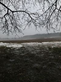 Scenic view of snow covered landscape against sky