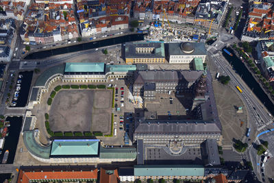 Aerial view of christiansborg palace
