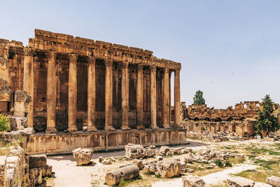 Old ruins of temple against sky