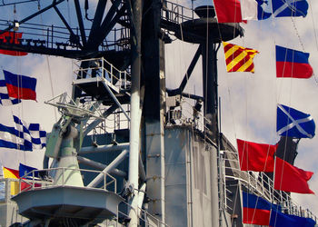 Semaphore flags on aircraft carrier