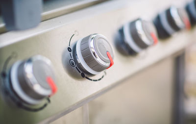 Close-up of dials on machinery