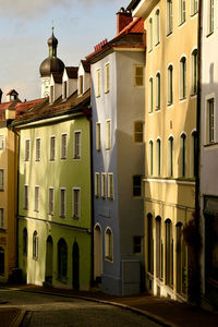 Residential buildings against sky in historical town