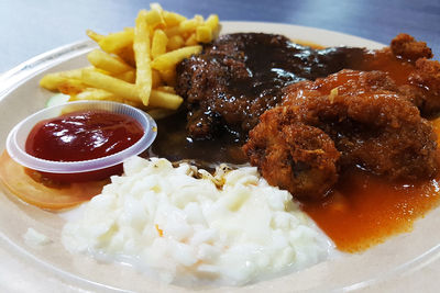 Close-up of food in plate