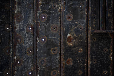 Full frame shot of old metal door