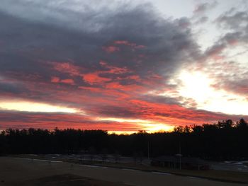 Scenic view of dramatic sky over landscape