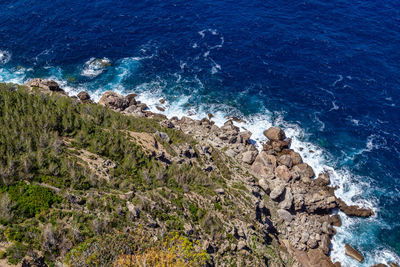 Scenic view on the coast of northern mallorca between bayalbufar and andratx