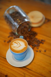 Coffee cup on table