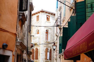 Low angle view of buildings in town