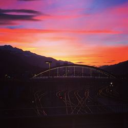 View of river at sunset