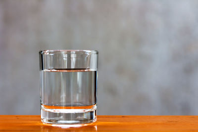 Close-up of beer in glass on table