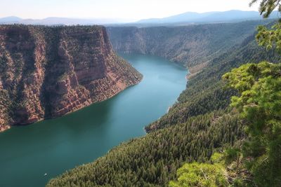 High angle view of lake