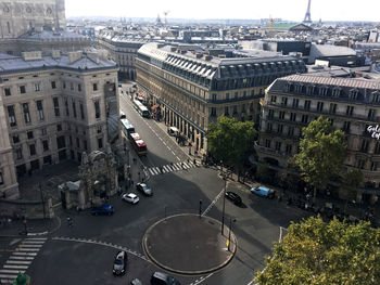 High angle view of traffic on city street