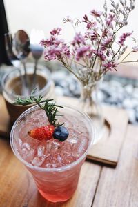Close-up of drink on table