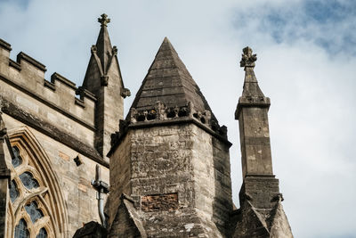 Low angle view of old building against sky