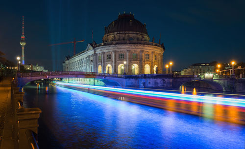 Light trails in city at night