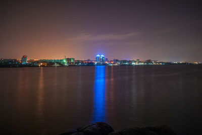 City lit up at night