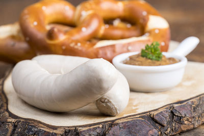 Close-up of food on table