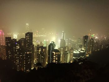 Illuminated cityscape at night