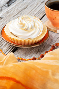 Close-up of dessert on table