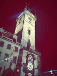 Low angle view of clock tower