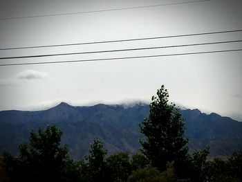 Low angle view of mountains against sky