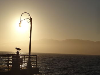 Scenic view of sea at sunset