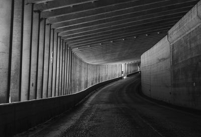 Empty road in tunnel