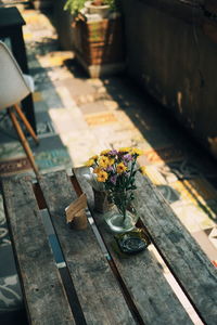 Potted plant on wall