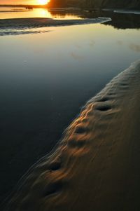 Scenic view of sea at sunset