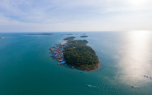 High angle view of sea against sky