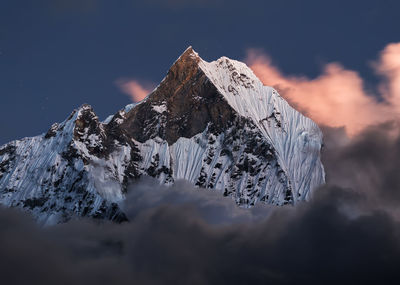 Snow covered mountain against sky