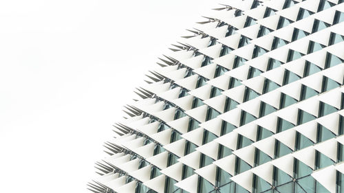 Low angle view of modern building against clear sky