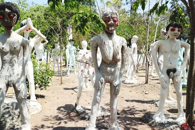 View of statue against trees