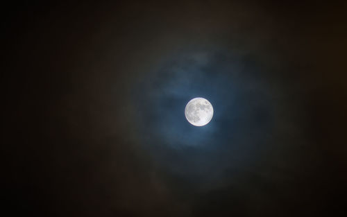 Low angle view of moon in sky