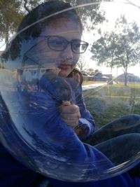 Close-up of a beautiful young woman