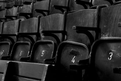 Full frame shot of empty chairs