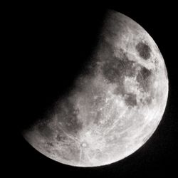 Low angle view of moon against sky at night