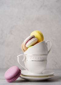 Close-up of coffee cup on table