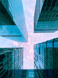 Low angle view of modern building against sky