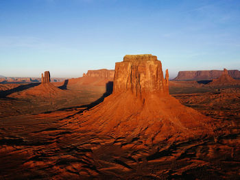 Scenic view of rock formations against sky