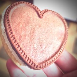 Close-up of heart shape on table