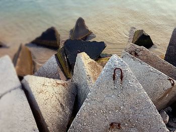 High angle view of beach