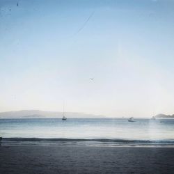 Boat sailing in sea