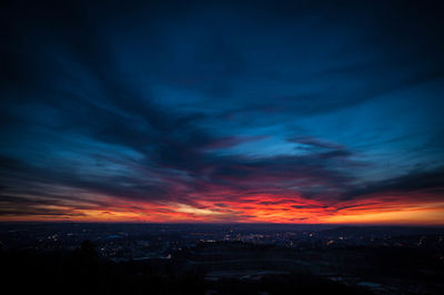 Dramatic sky over city