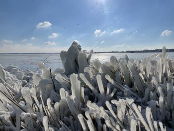 Panoramic view of beach against sky