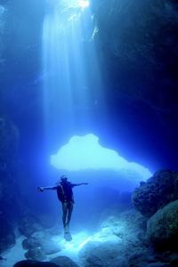 Scuba diving in sea