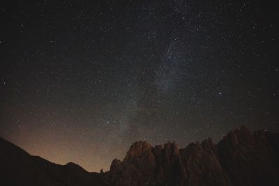 Low angle view of star field against sky at night