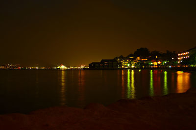 Illuminated city at night