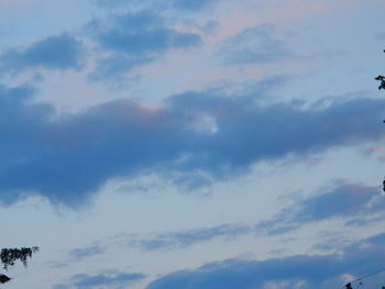 Low angle view of cloudy sky