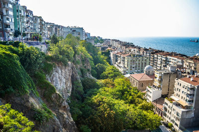 View of residential buildings in town